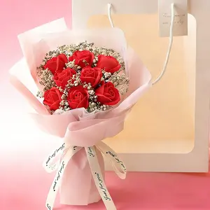 Roses and Baby's Breath Bouquet, Perfect for Holidays, Anniversaries, Valentine's Day, Memorial Gifts, Elegant Floral Arrangement
