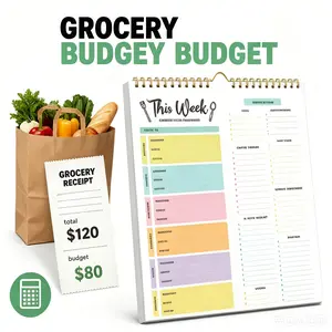 52-Week Grocery Money Saving,Meal Planner,52 Sheets Magnetic Fridge Meal & Grocery Budget System for Family Food Planning, Weekly Spending Control, ADHD Friendly Organization & Money Saving Tool