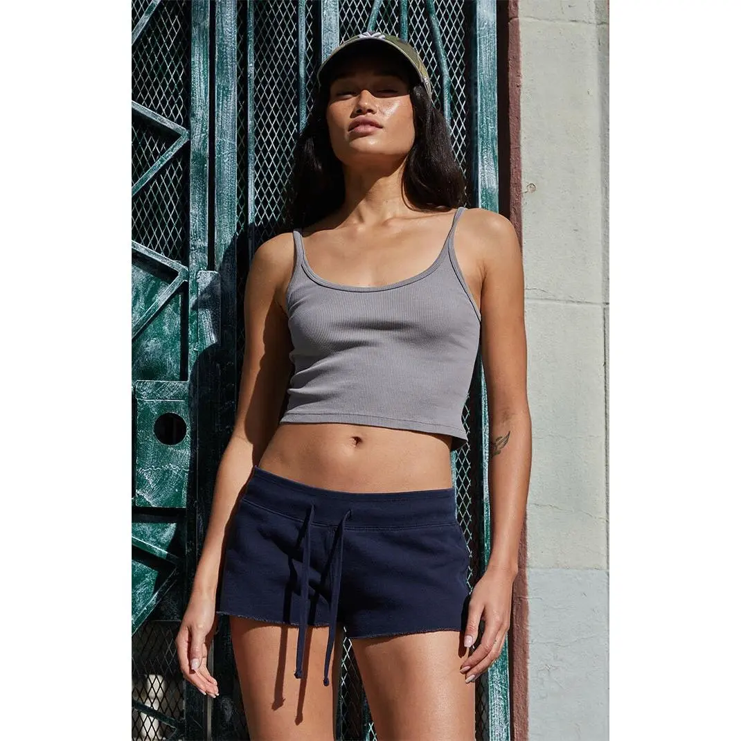 John Galt Women's Light Gray Beyonca Cropped Tank Top