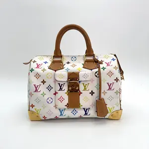 Pre-owned Louis Vuitton White Monogram Multicolore Speedy 30 Bag