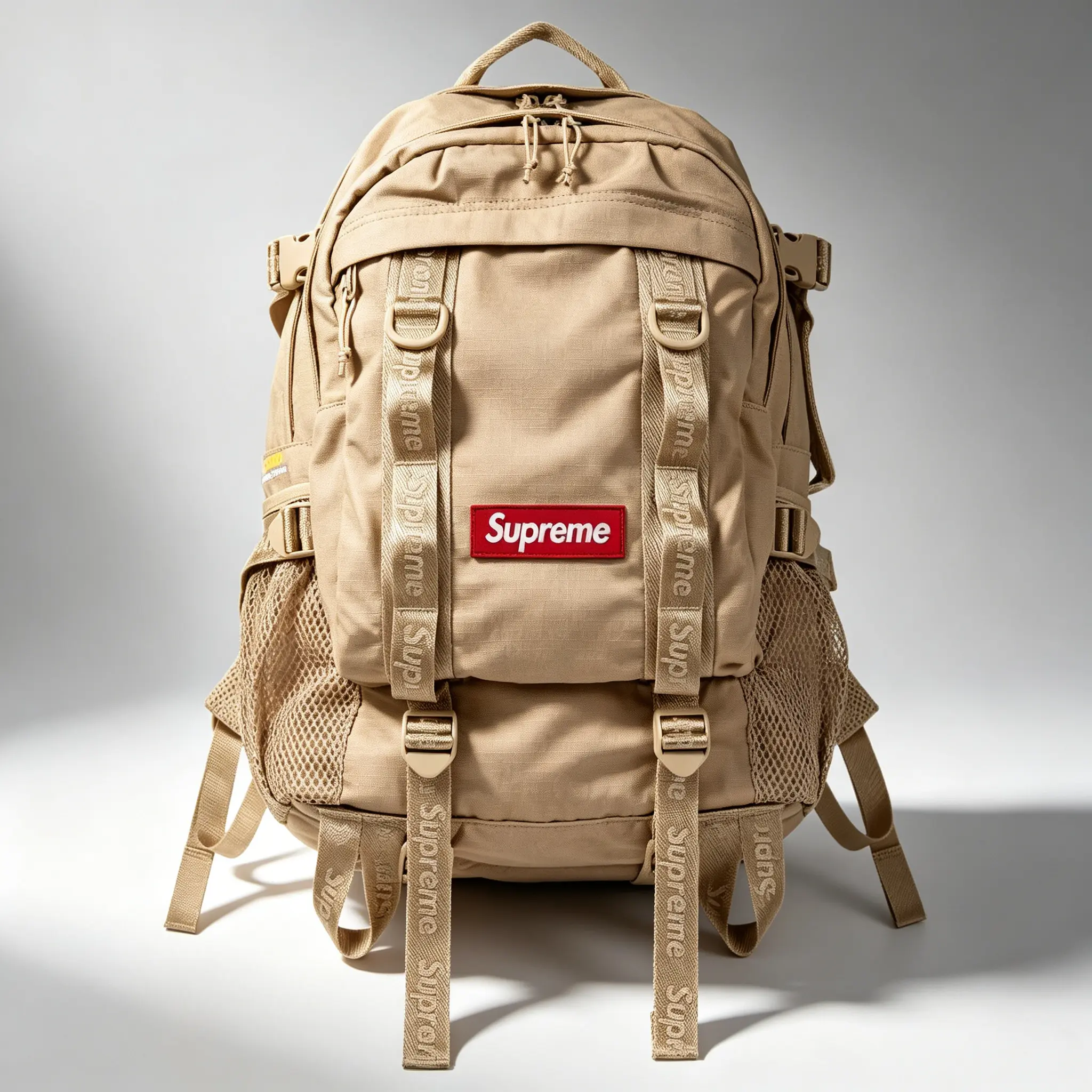 Supreme Tan Functional Backpack - SS26B1 Model, Durable Luggage for Daily Commute