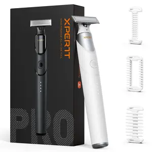 Electric Groin & Body Hair Trimmer - Painless Beard Razor for Men, All-in-One Body Groomer, Waterproof Wet/Dry, USB-C Charging, Easy Claen, White