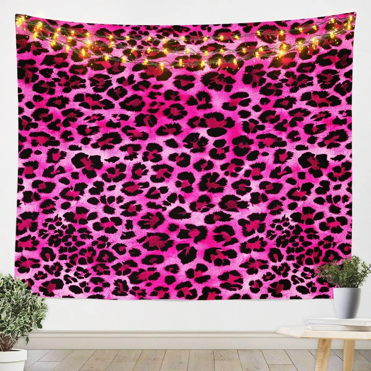Leopard Tapestry Small Cheetah Wall Blanket Hot Pink Animal Print Wall Hanging Safari Wall Art Room Decor Zebra Tapestries