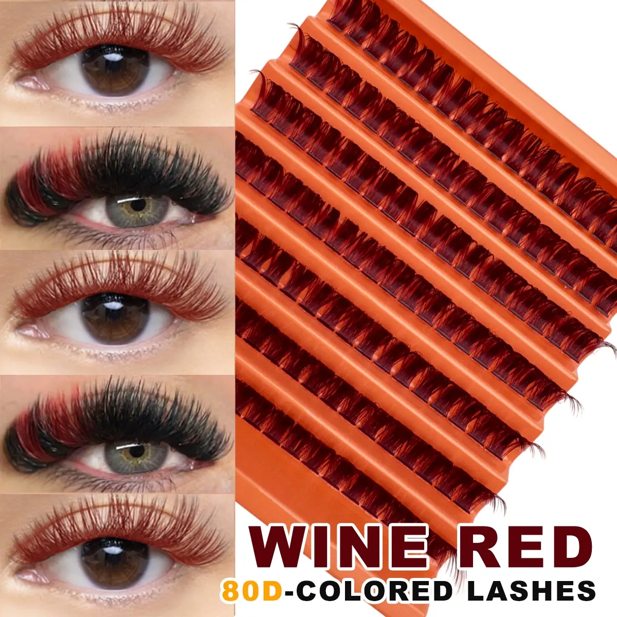 126PCS D Curl 80D Fluffy Individual Eyelashes Mixed Style Fake Wispy Long Lasting Thick Segmented Natural Extensions Lashes for daily wear, vacation, Halloween, Christmas, and New Year's celebrations eyelash makeup Cosmetic