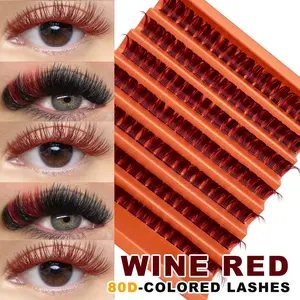 126PCS D Curl 80D Fluffy Individual Eyelashes Mixed Style Fake Wispy Long Lasting Thick Segmented Natural Extensions Lashes for daily wear, vacation, Halloween, Christmas, and New Year's celebrations eyelash makeup