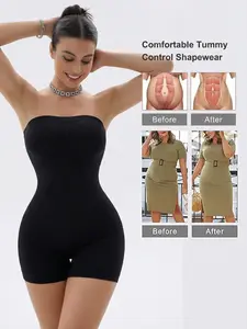 Strapless Shapewear Bodysuit for Women Full Body Shapewear Tummy Control Seamless Smooth Snatched Shaper Under Dresses