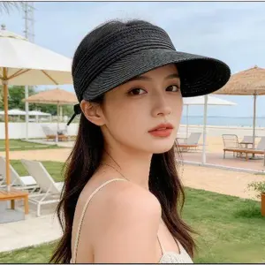 Spring and summer new sun protection hat women's outdoor travel sun hat big brim empty top foldable sun hat beach empty top