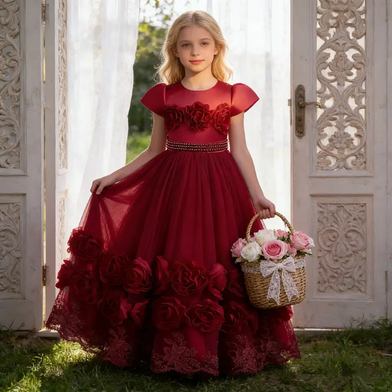 open lace back dress Luxury Traditional Wedding Dress| Red – OTUNBA
