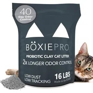 Boxie Probiotic Cat Litter - 40 Days of Odor Control, Clumping Clay, Dust-Free & Fragrance-Free for a Cleaner Home