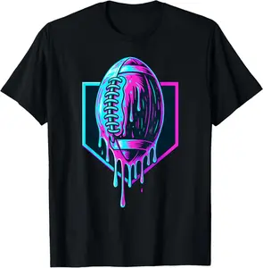 Football Drip for Boys Ice Cream Drip Youth Boys Football T-Shirt graphic tee