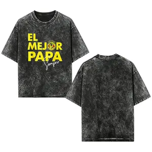 [EOVCAU][Sale Up To 60%]Vintage Graphic acid wash Tee,El Mejor Papá Por Siempre T-Shirt, Spanish Father's Day Graphic Tee for Men，Mexican Soccer Dad T-Shirt，Latino Fathers Day Gift，Perfect Gift For Boyfriend, Husband.#ClubAmericaFans #LatinoDad