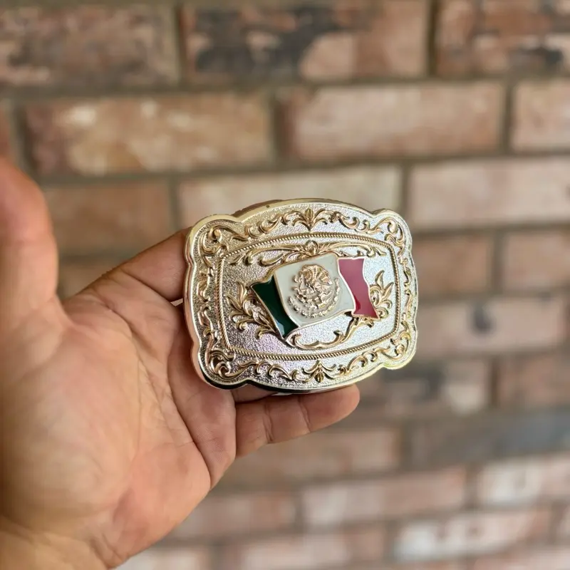 Western Belt Buckle - México flag Design Fashion Accessory