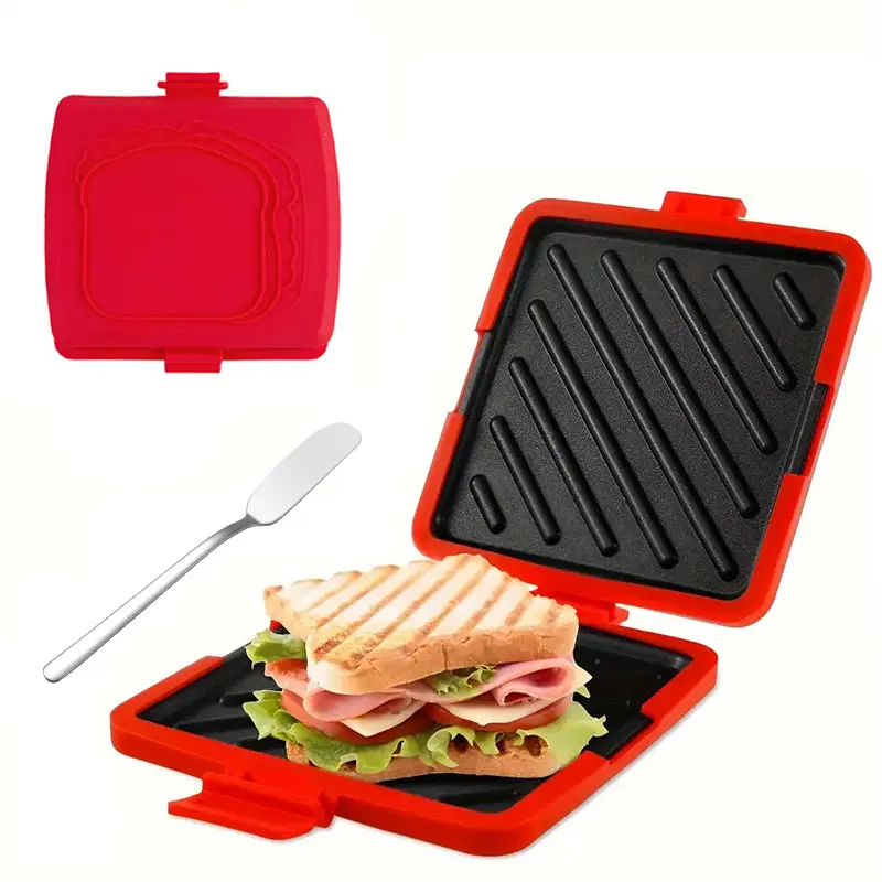 700w Microwave Grill - All-in-1 Adjustable Power, Food-Grade Non-Stick Tray, Butter Knife, Easy Cleanup, Convenient for Busy Cooks (for Sandwiches, Bacon)
