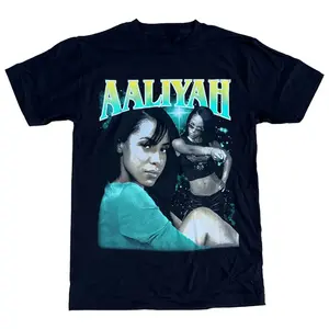 Aaliyah Green Graphic Tee Men's Women's Casual Fitted Short Sleeve T-Shirt Embroidered Crewneck Shortsleeve Streetwear Outdoor Top
