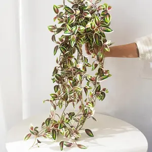 75cm (29.52 inches) artificial wisteria leaf purple hanging plant imitation green leaf bamboo woven rattan garden wedding decoration Artificial Faux Greenery