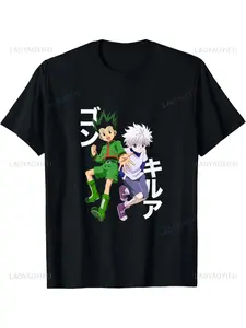 Hunter X Hunter Gon and Killua T-Shirt Japanese Anime Cartoon Unisex Summer Streetwear Tops Custom Printed Graphic T Shirts