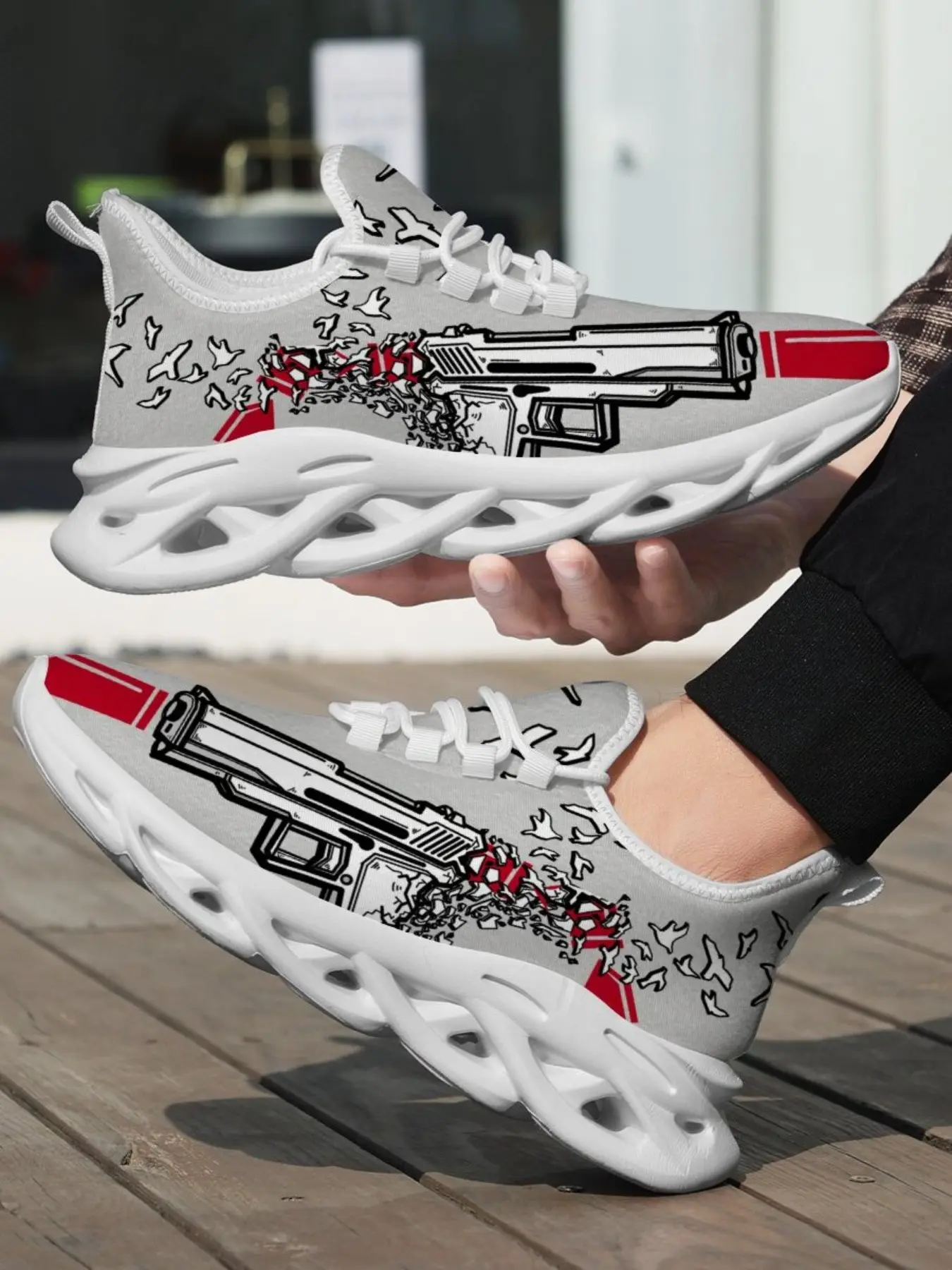 Men's Comfortable Casual Sports Shoes, Fashion Women's Hiking Shoes, Outdoor Running Shoes, Running Sneakers, Running Trainer, Cartoon Pattern, Low Top, Textile Material