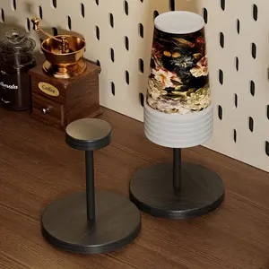 2-Pack Convenient Disposable Cup Holders, Disposable Cup Organizers, made of ABS plastic with a wood grain design, perfect for homes, workplaces, restrooms, and cafes.