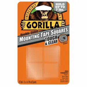 Gorilla Glue  1 in. Clear Mounting Tape Squares - 6 Piece & 24 Count