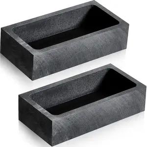 2 Pieces Graphite Ingot Mould Crucible Mould for Casting Gold Silver Metal Aluminum Copper Brass Melting Refining