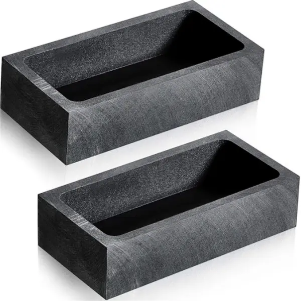 2 Pieces Graphite Ingot Mould Crucible Mould for Casting Gold Silver Metal Aluminum Copper Brass Melting Refining