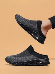 Men's Casual Fashion Breathable Mesh Slippers, Gifts for Him, 2024 New Style Comfortable Non-slip Slippers for Indoor Outdoor Wear, All-match Round Toe Slippers for Daily Wear, Anti Slip Slippers