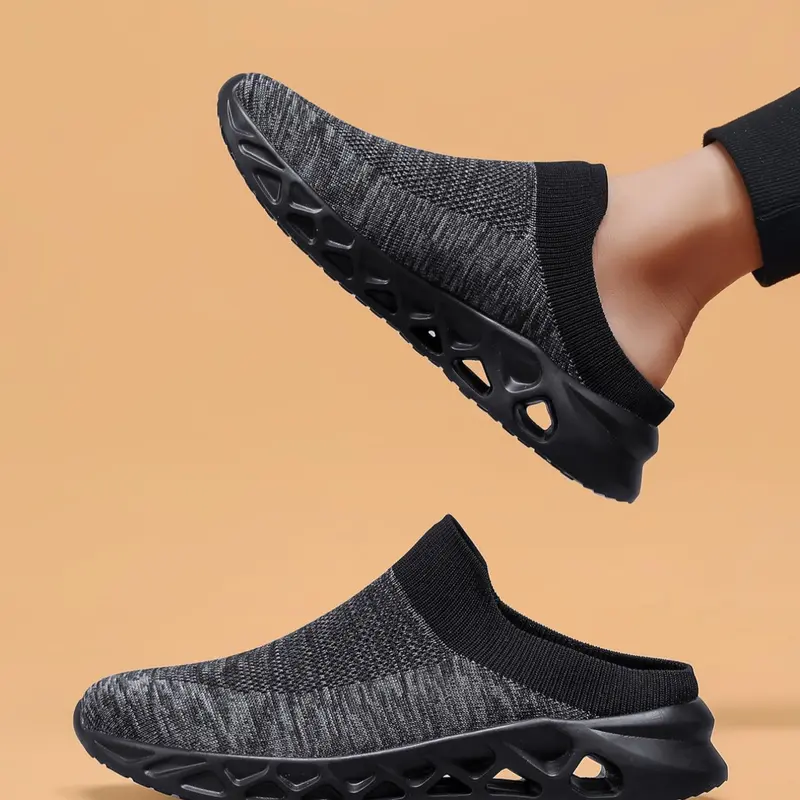 Men's Casual Fashion Breathable Mesh Slippers, Trendy Casual Slippers, Gifts for Him, 2024 New Style Comfortable Non-slip Flat Slippers for Indoor Outdoor Wear, All-match Round Toe Slippers for Daily Wear, Anti Slip Slippers, Slipper Shoes