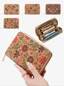 Small Portable Coin Purse, Unique Style, Floral Theme Wallet, Vintage Design, Women's Fashion Zipper Card Bag, Ideal Gift Choice, Flower Pattern Wallet