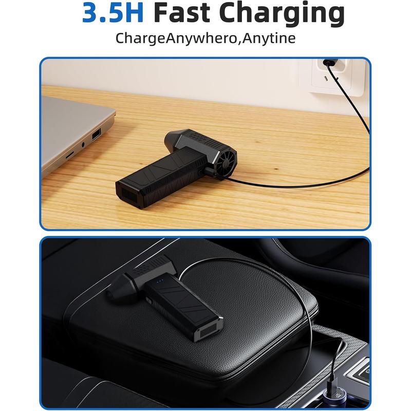 Electric Compressed Air Duster, Electric Air Duster Super Power 110000RPM, 3-Gear Adjustable Mini Duster Blower with Fast Charging, Cordless Air Blower for Computer, Keyboard, Car Cleaning, Houses, Outdoor, Christmas Gift, Gift for Women and Men