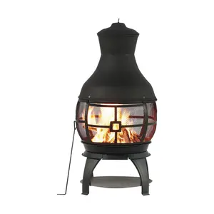 HEATMAXX Outdoor Cast Iron Chiminea Fire Pit