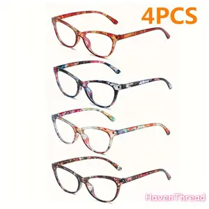 4pcs Anti-blue Light  Glasses Ultralight TR90 Sport Presbyopia Eyeglasses Women Men Far Sight Optical Eyewear Diopters