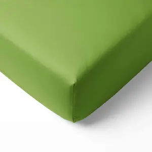 Bacati Solid 100% Cotton Percale Fitted Crib Sheet – Dark Green