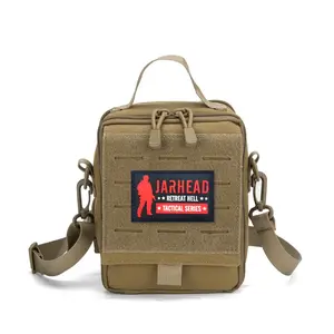 Tactical MOLLE EDC Crossbody Bag, Outdoor Multi-Purpose First Aid Pouch with Shoulder Strap for Daily Use Hiking Hunting, Molle Compatible Bag, Tactical Chest Bag