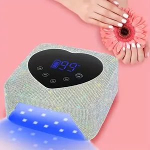 Fast Nails Dryer Curing Lamp 74W Cordless Rechargeable UV Nail Lamp Fast Nails Dryer Curing Lamp Gel Nail Polish UV Light with 5 Timer Setting, Touch Control & Auto Sensor for Gel Nail Polish, Salon-Quality Nails at Home
