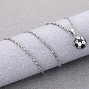 The Ultimate 3D Soccer Ball Men's Stainless Steel Soccer Pendant Necklace - 3D Football Athlete Gift for Him