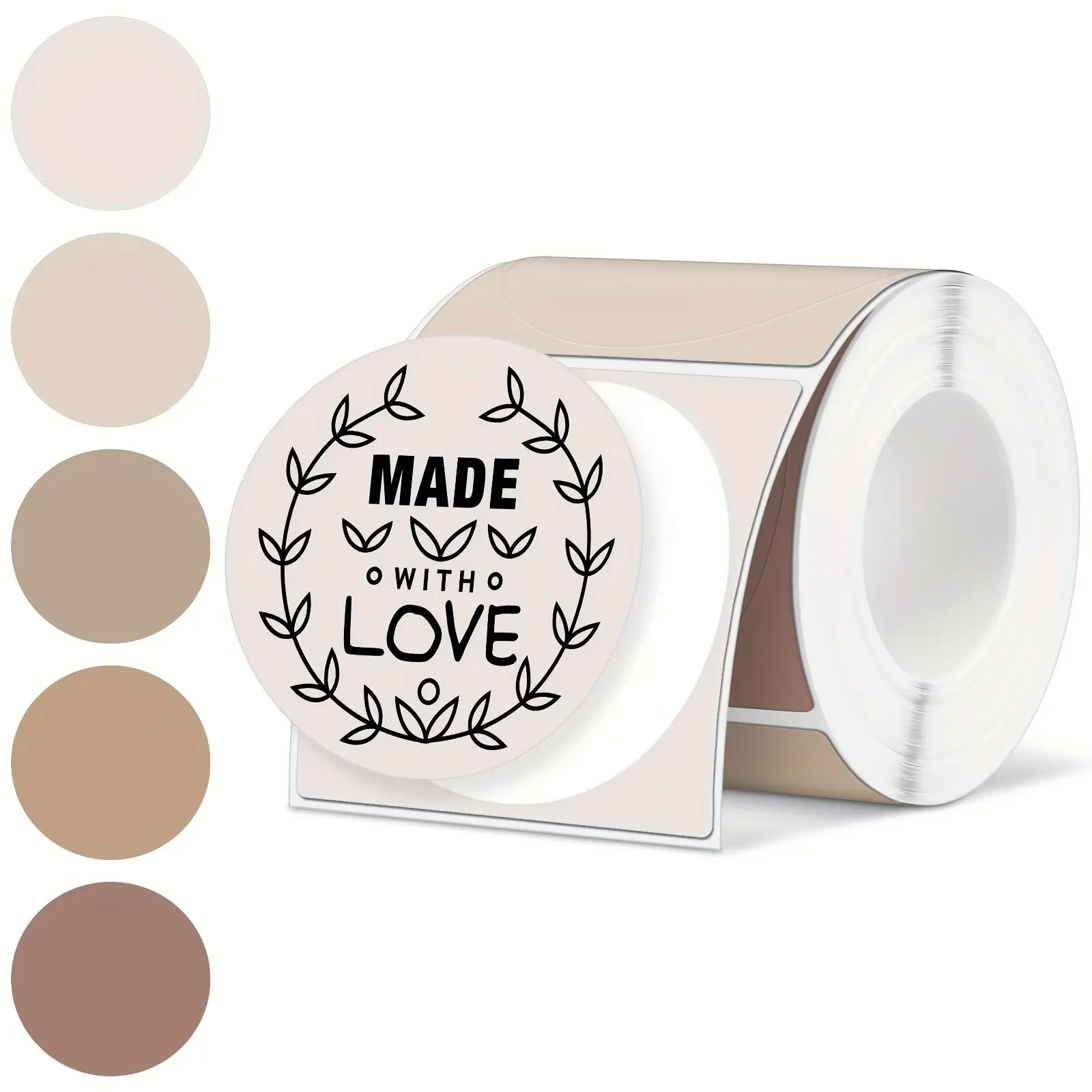 5 Color Round Thermal Labels, Self-Adhesive Direct Heat Tags, Multi-Purpose Printer Stickers, Labels for Printers, Name Labeling, Easy to Use, Customizable Stickers, Thermal Printing Labels, Circle Sticker Label