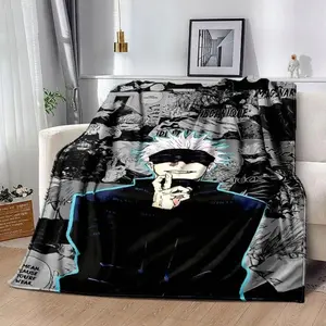 Professional Cartoon Anime Jujutsu Kaisen Throws Blanket Super Soft Featuring Yuji,Megumi,obara and Satoru Gojo Blanket for Travel Beding Bed Applies to Super soft  decorative sofa/sofa/bedroom  Suitable as a gift sizes 60*80,30*40(ba - Ready to Ship