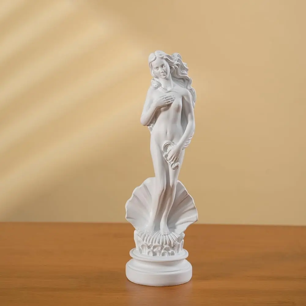 7.6 Inch Handmade Resin Greek Roman Aphrodite Goddess Birth of Venus Sculpture Figurine for Home Office Desk Decor Art Gift Idea