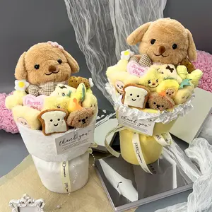 Creative Plush Toy Bouquet Soft, 1 Set Cute Multiple Doll Combination Bouquet, Funny Gift Design Gift for Couple, Girlfriend, Soft Cuddly Gift
