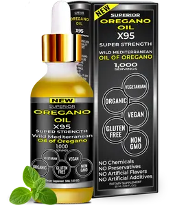 Oregano Oil - Organic Oil Oregano Herbal Supplement 1,000 Servings, 12 Month Supply, Wild Oil of Oregano 9X Carvacrol, Immune & Digestive Support, Non-GMO, Food Grade Herbal Supplement, Alternative to oil of Oregano Tincture