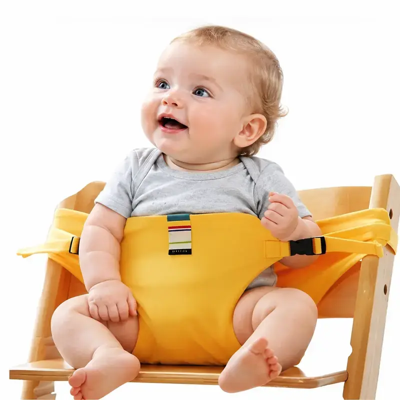 Portable Baby High Chair Harness Strap (Chair Not Included) - Fabric Travel Highchair Seat Safety Belt, Easy Clean Washable Chair Cover Strap for Dining Out, Restaurant & Vacation Essentials