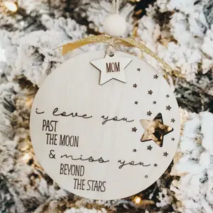 Love You To The Moon Miss You Beyond The Stars Personalized Memorial Ornament Memorial Christmas Gift
