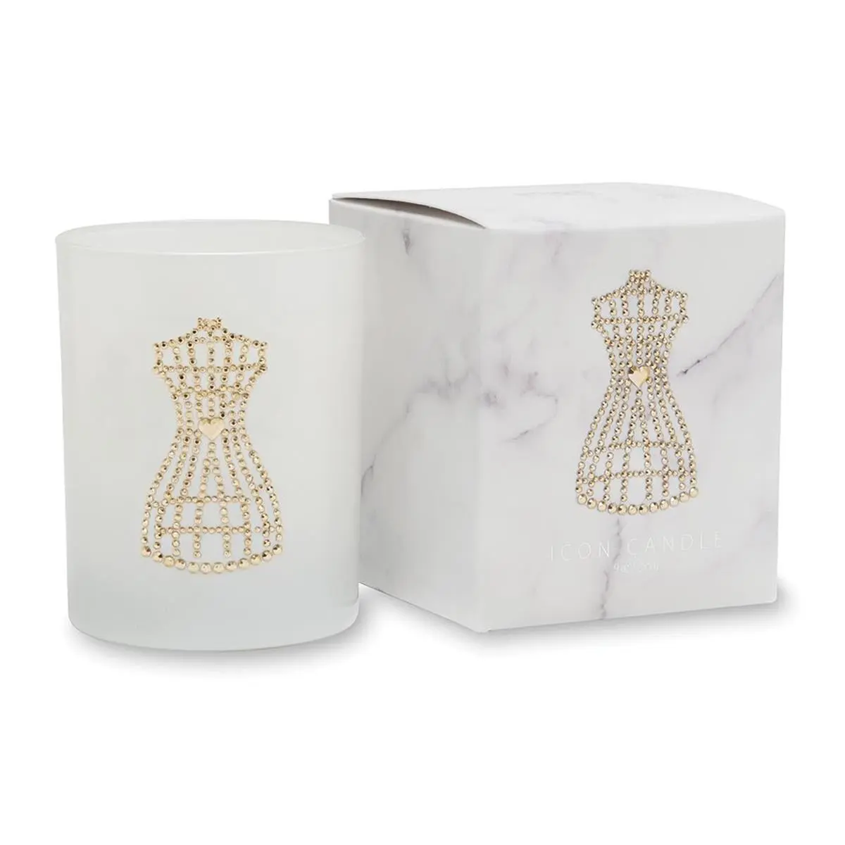 212 MAIN Primal Elements Dress Form Icon Candle - 9.5 oz, White Marble, Floral Aroma Hand-Poured Candle with Box, Home Decoration, Ideal Gift