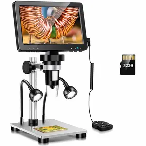 Digital Microscope with 7inch IPS Screen 1200x Microscope With Adjustable height,LED lights and PC View (TIKTOK)
