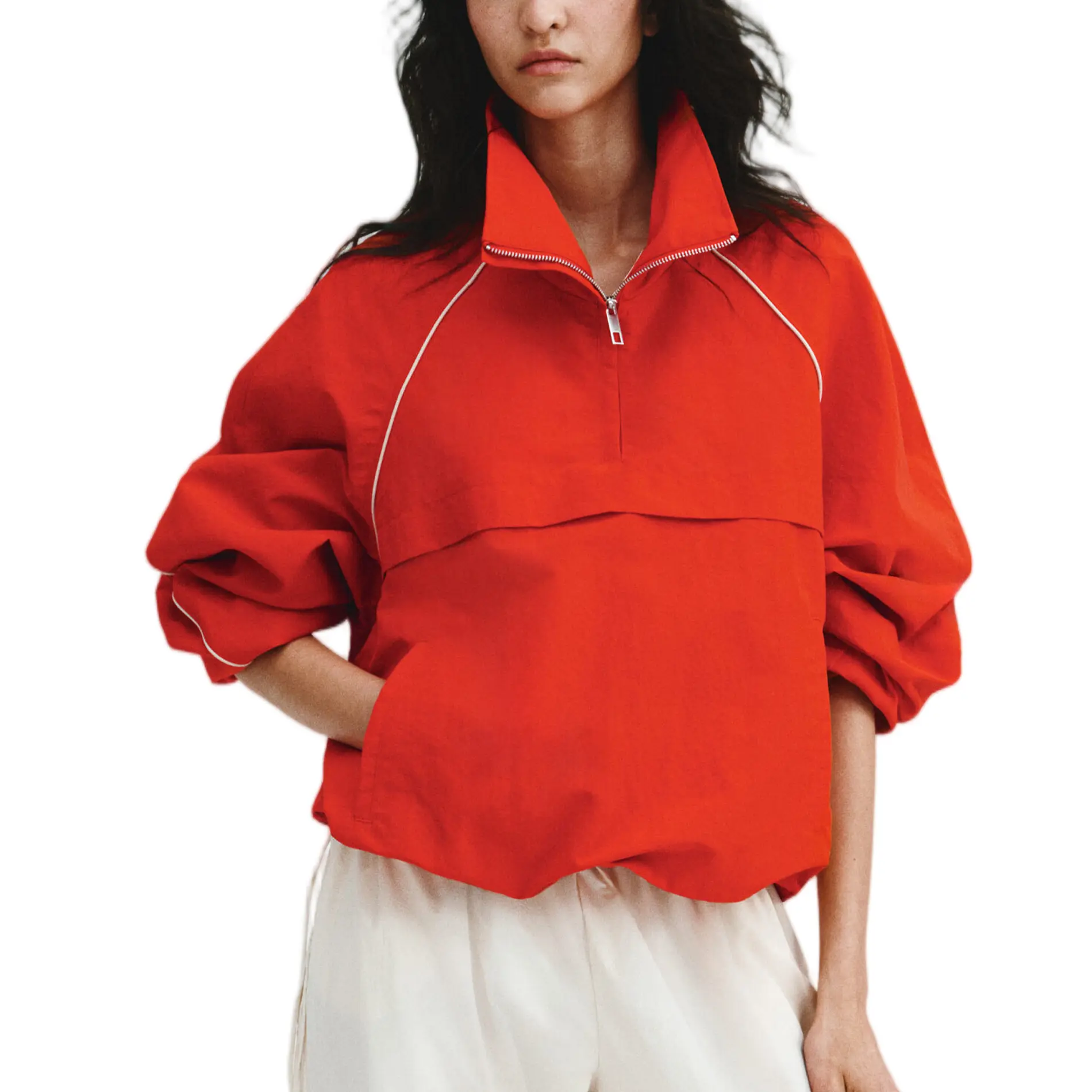 Songling Women's Lightweight Collared Windbreaker Coat - Zip-Up, Windproof, Casual, Comfortable, Pockets Included, Ideal for Workouts, Outdoor Activities (Womenswear Tops), Coats