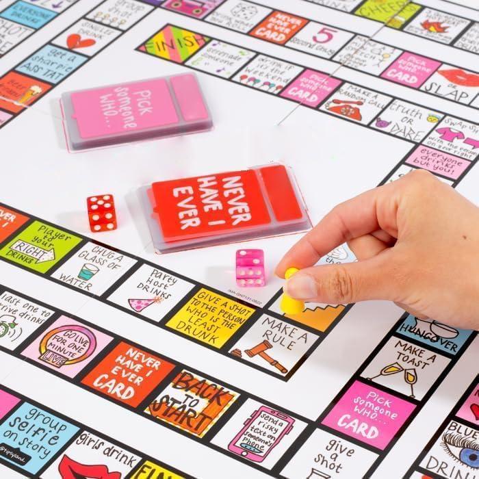 Tipsy Land Drinking Game Board Games for Adults Interactive Party Games Fun Card T--ipsyland Game Any Occasion 2-8 Players Age 18+ Small Size Easy to Carry Must Have for Travel Chess Left Right Center Game