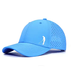 1pc Quick Dry Golf Cap with Hole Perforated Mesh, "Gentleman Playing Golf" Pattern Print Trucker Hat 10 Colours Available