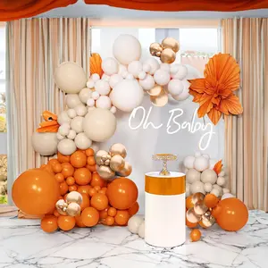 Fall Colors Balloon Garland Arch Kit 107 Pcs Double Stuffed Burnt Orange Balloons For Fall Baby Shower Boho Bridal Shower Birthday Thanksgiving Party Decorations