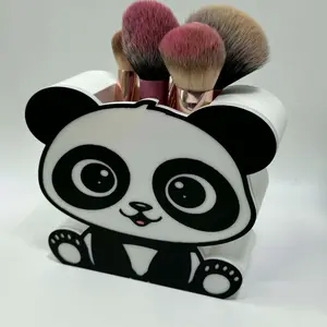 Cute Panda Makeup Brush Holder 3D Printed Home Decor Soap Holder Organization