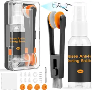 Glasses Cleaner Eyeglass Cleaner Kit, Glasses Cleaning Kit Anti Fog Lens Cleaning Spray with Microfiber Cloth, Portable Lens Cleaning kit for Camera Lenses